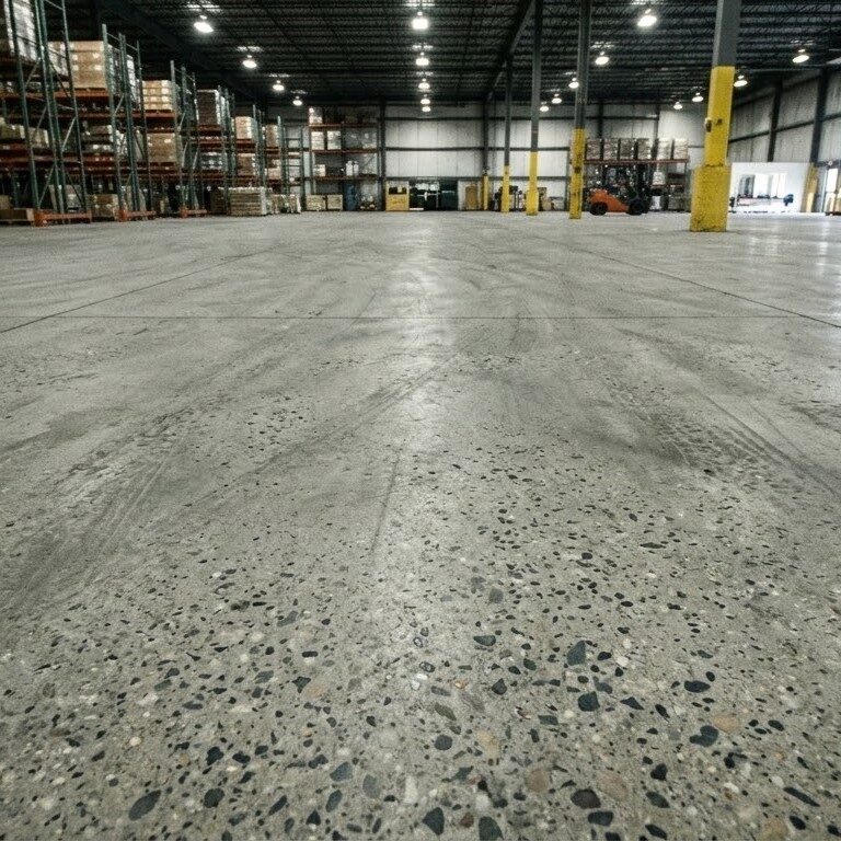 Flat matte polished concrete finish sample