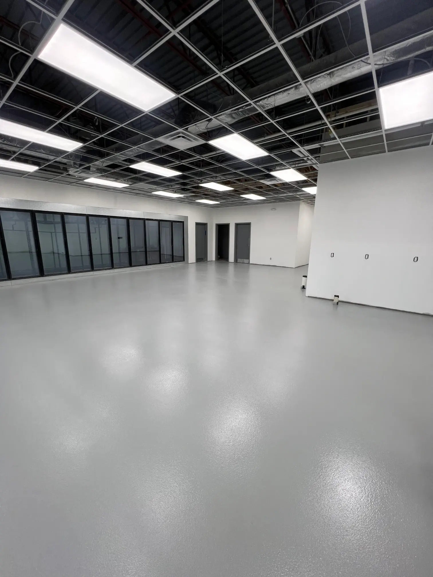 Epoxy floor and cove base inside a Speedway store